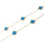 Clover Necklace Gold/Blue, thumbnail 2 of 3