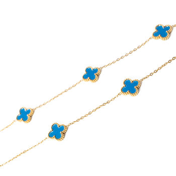 Clover Necklace Gold/Blue, 2 of 3