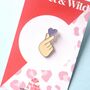 Borahae Bts Purple Finger Heart Enamel Pin Badge, thumbnail 1 of 4