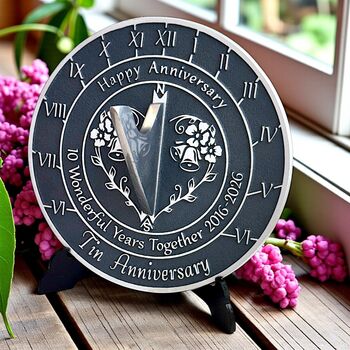 10th Tin Anniversary Sundial Gift Celebration Present, 4 of 10