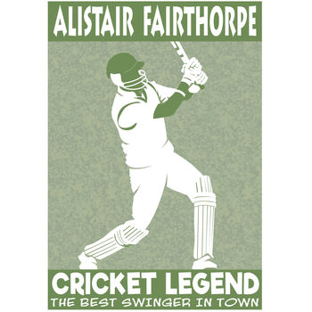 Mens Cricket Personalised Print, 2 of 3