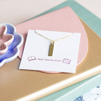 Gold Plated Ruler Necklace Teacher Gift, 3 of 5