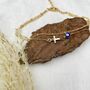 Gold Plated Evil Eye Cross Boho Layered Anklet, thumbnail 3 of 4