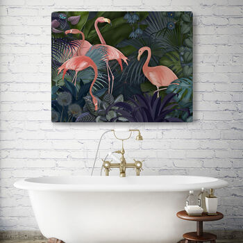 Flamingos In Blue Garden, Art Print, 6 of 6