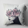 Floral Cushion Cover With Abstract Women Face Theme, thumbnail 5 of 6