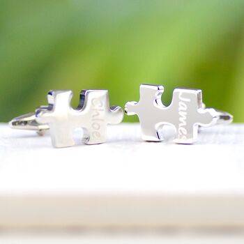 Personalised Jigsaw Piece Cufflinks, 2 of 10