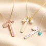 Personalised Bar And Birthstone Charm Necklace, thumbnail 2 of 10