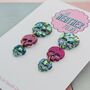 Triple Skull Glitter Earrings / Gothic Jewellery / Biker Style Jewellery / Gift For Goths, thumbnail 4 of 4