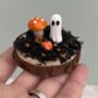 Mini Halloween Ghost On A Log Slice, thumbnail 1 of 5
