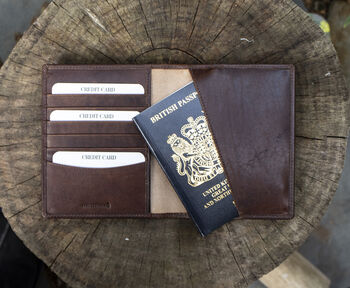 Luxury Brown Leather Passport Holder Wallet Gift Boxed Personalised, 6 of 6