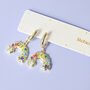 Rainbow Huggie Hoop Earrings, thumbnail 2 of 5