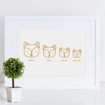 Personalised Fox Family Print, 2 of 8