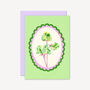 Sweet Pea Flowers Card Green, thumbnail 1 of 2