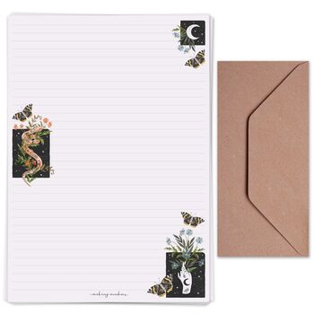 A4 Letter Writing Paper With Celestial Moth, Moon And Snake, 5 of 6