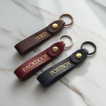 Personalised Leather Loop Keyring, 3 of 6