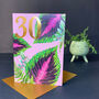 30th Birthday Houseplants Card With Gold Type, thumbnail 2 of 3
