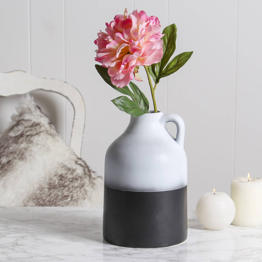 Two Tone Grey Decorative Vase By Dibor