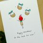 Personalised 'Christmas Button' Hand Illustrated Card, thumbnail 1 of 10