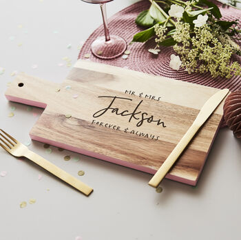 Personalised Couples Wooden Chopping Board, 2 of 6