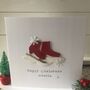 Personalised Ice Skates Christmas Card, thumbnail 4 of 4