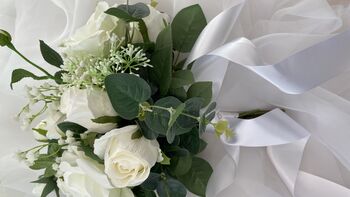 The Charlotte, White Rose And Sage Green Bridal Bouquet, 2 of 12