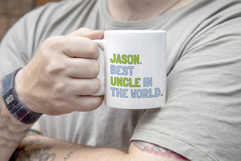 Personalised 'Best Uncle' Bright Mug By Snappy Crocodile Designs