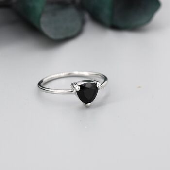 Genuine Black Onyx Ring In Sterling Silver, 2 of 11