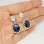 Moonstone, Sapphire Silver Earrings, thumbnail 8 of 8