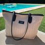 Personalised Becky Straw And Faux Leather Tote Beach Bag, thumbnail 7 of 7