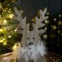 Star Cut Out Wooden Deer With Scarf Decoration, thumbnail 3 of 3