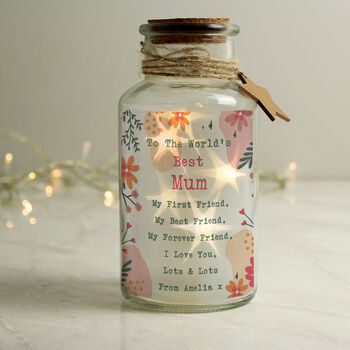 Floral Design Personalised LED Glass Jar, 6 of 7