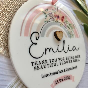 Flower Girl Personalised Keepsake Plaque, 2 of 3