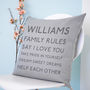 Personalised Family Rules Cushion, thumbnail 2 of 4