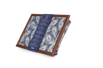 Peacock Fabric Padded Lap Tray Wood Frame, 5 of 5