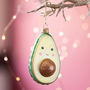 Cute Avocado Glass Christmas Bauble, thumbnail 1 of 2