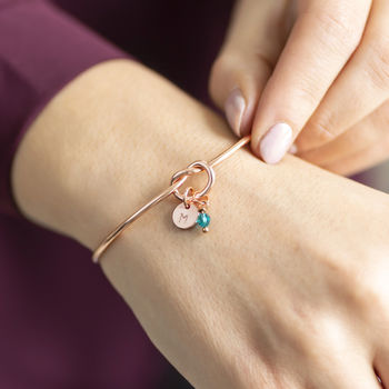 Rose Gold Plated Friendship Knot Bangle, 2 of 12