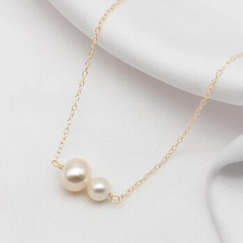 Pearl Necklace With Two Freshwater Pearls, 2 of 3