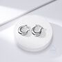 Chunky Oval Hoop Earrings In Sterling Silver, thumbnail 7 of 10