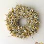 Dried Eucalyptus Wreath With Yellow Flowers, thumbnail 1 of 6