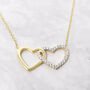 18ct Gold Plated Interlocking Double Hearts Necklace, thumbnail 1 of 5