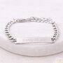 Personalised Mens Silver Stainless Steel Curb Chain ID Bar Bracelet, thumbnail 6 of 12