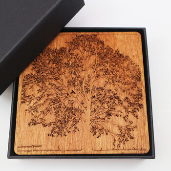 Wooden Coasters With Tree Design, 2 of 3