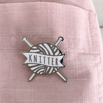 'Knitter' Knitting Enamel Pin Badge Pin, 2 of 4