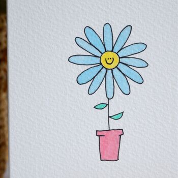 Personalised Smiley Flower Handmade Card, 2 of 4