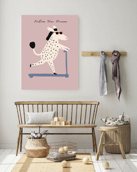 Horse On Scooter Nursery Art Print, 2 of 3
