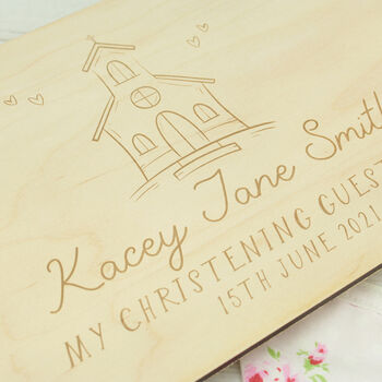 Personalised Engraved Christening Church Guest Book, 3 of 4