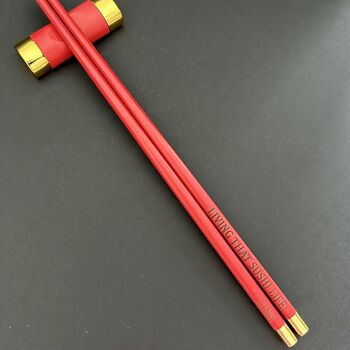 Luxury Personalised Red Chopsticks, 5 of 9