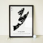 Personalised Framed Minimal Golf Map Art For Any Golf Course, thumbnail 1 of 4