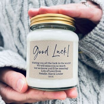 Personalised Good Luck Scented Soy Candle, 2 of 7