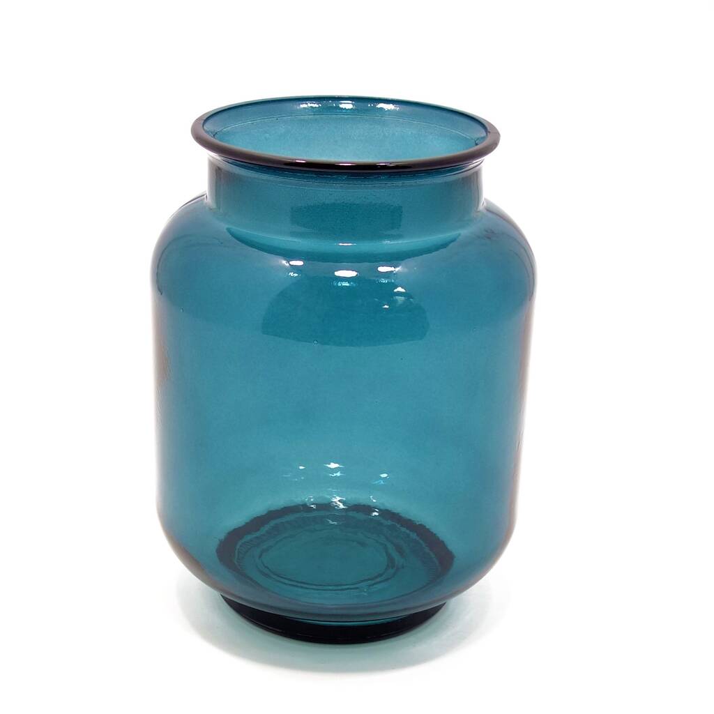 Recycled Glass Hurricane Jar Six Colours By The Recycled Glassware